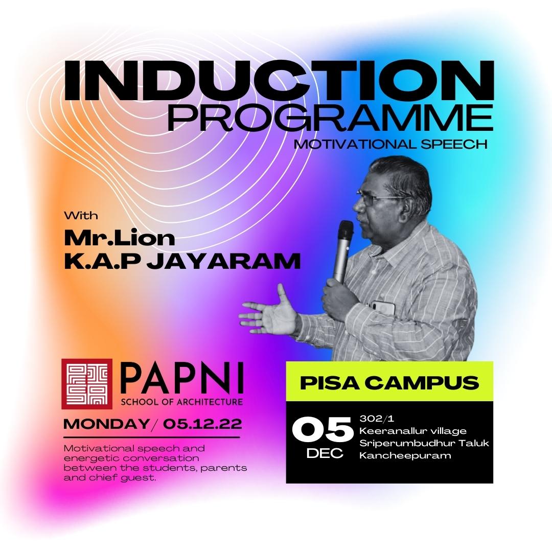 Induction Programme with Mr.Lion K.A.P JAYARAM