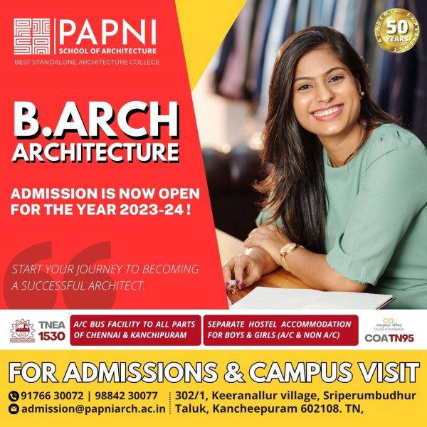 B.Arch Architecture Admission 2023-2024 Now Open - PISA - Papni School ...